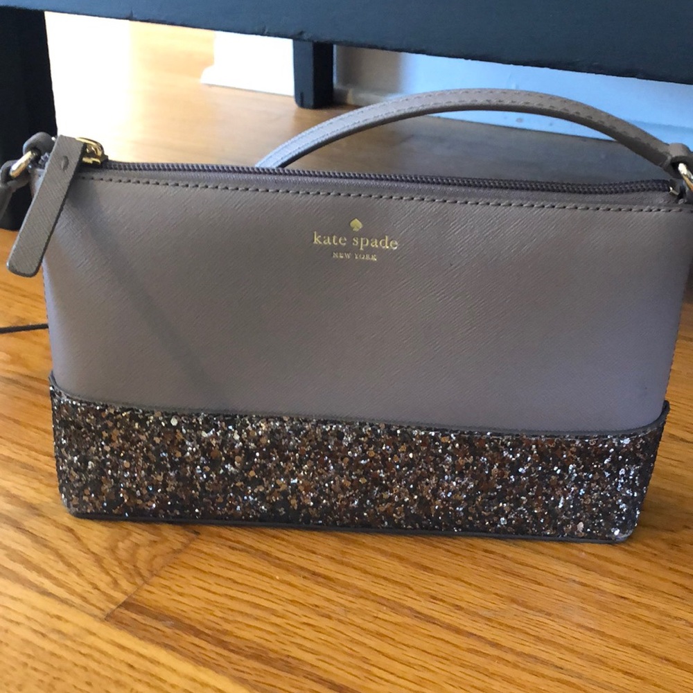 Kate Spade Glitter & Taupe Bag w/ Strap